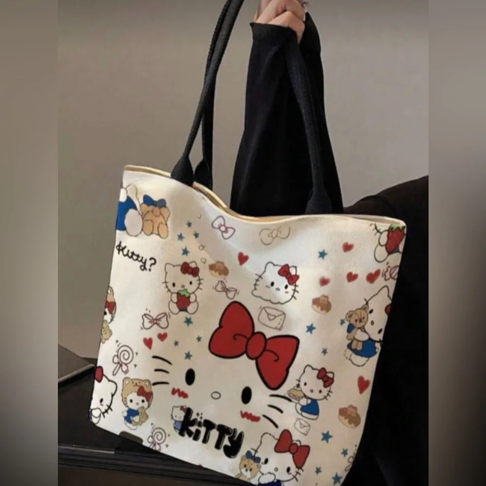 ❤️❤️SANRIO MYSTERY BUNDLE w/ Hello Kitty Canvas Zippered Closure Tote Bag